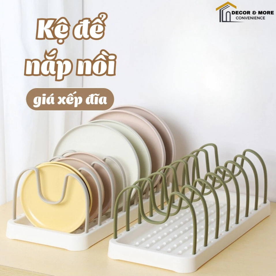 ,Kệ để nắp vung nồi DECO, kệ bếp đa năng điều chỉnh được khoảng cách, giá úp đĩa chảo tiện lợi(sile)