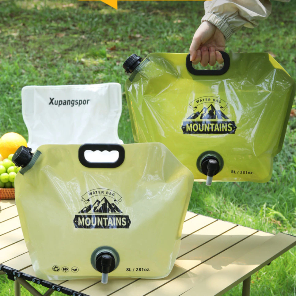 Túi Đựng Nước Dã Ngoại 8L Có Vòi Rót, Bình Nước Gấp Gọn Cắm Trại Picnic Du Lịch