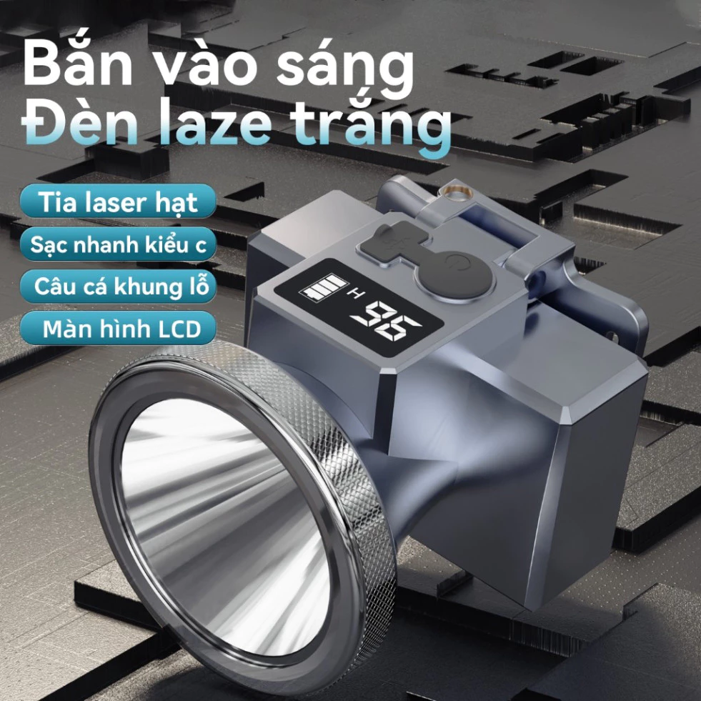 Đèn LED Ánh Sáng Trắng 3 Chế Độ Sạc Type C Cố Đinyin Ngoài Trời Câu Cá (si le)