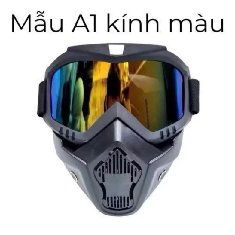 Mặt Nạ Phượt - Kính Hàn Xì - Kính Bảo Hộ Chống Gió Bụi Chống Lóa Bảo Vệ Mắt Loại Cao Cấp (sile)