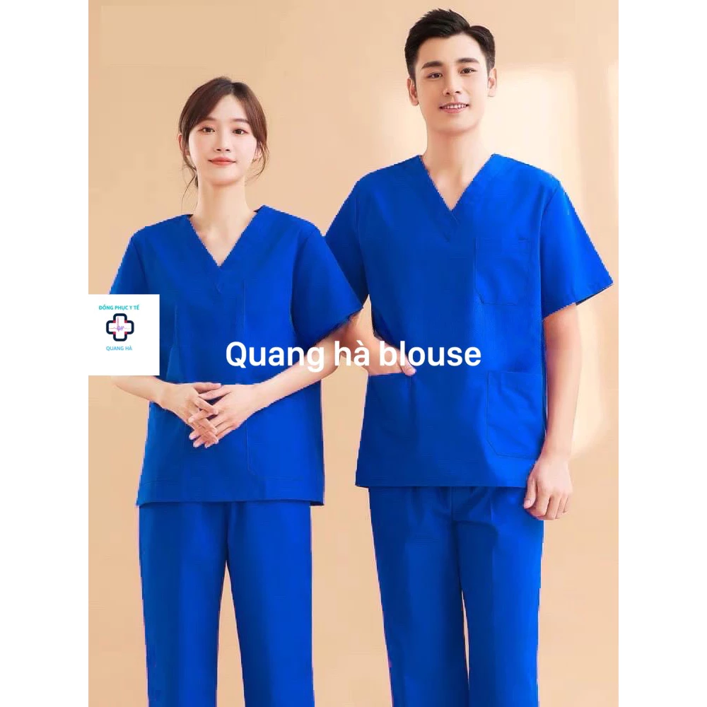 Bộ scrubs Bác sĩ CAO CẤP, đồng phục Spa, Phòng khám, quần áo cổ tim Dược sĩ, Điều dưỡng hàng đẹp