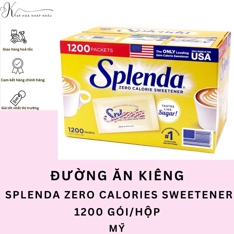 Đường ăn kiêng Splenda Zero Calorie Sweetener 1200 gói