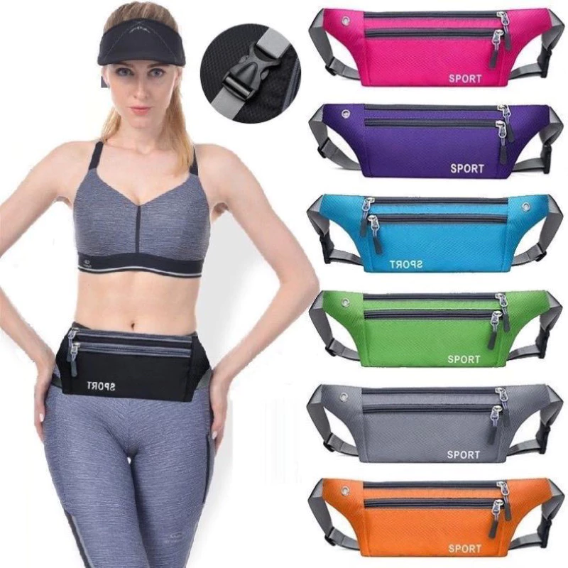 Túi đeo hông chạy bộ nam nữ mini chống thấm 3 ngăn nhỏ gọn tiện dụng