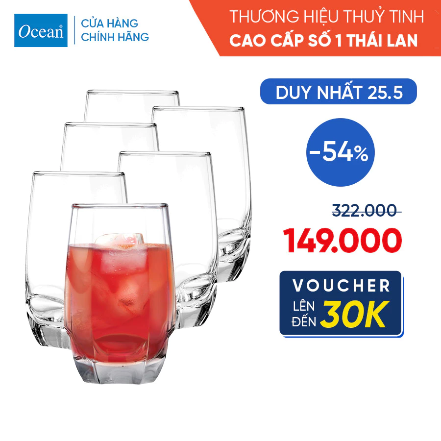 ộ ly thủy tinh ocean charisma hiball cao cấp quà tặng khách hàng giá rẻ