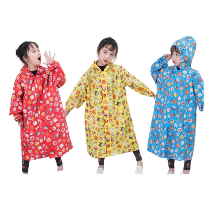 Áo Mưa Trẻ Em Kéo Khóa Vải Dù Cho Bé Trai/ Bé Gái Cao 85 - 135cm Siêu Bền Nhiều Họa Tiết áo mưa học sinh