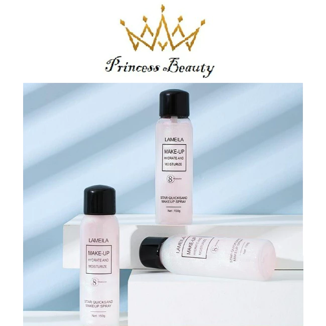 (Sỉ) Xịt Nhũ Khóa Trang Điểm Star Quicksand Flash Make Up Spray 8 Hours Wear Moisturize Princess Beauty