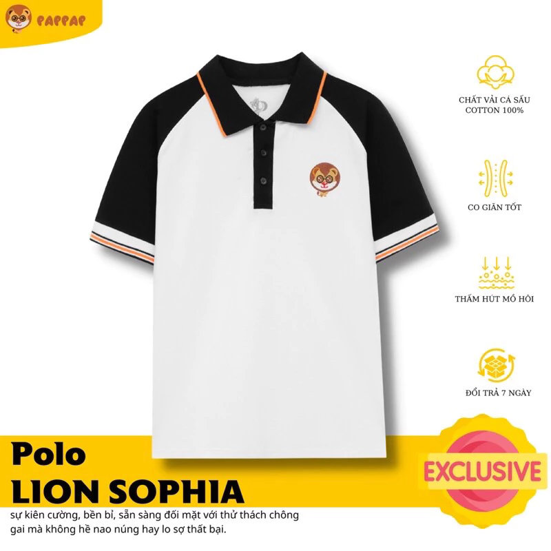 Áo thun có cổ polo cá sấu 100% cotton Cao Cấp, dày dặn & co giãn tốt, form suông unisex màu trắng phối đỏ