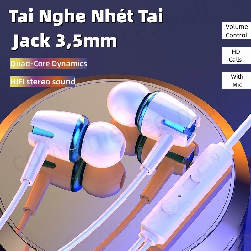 Tai Nghe Có Dây Nhét Tai Gaming/Bass Mạnh Chơi Game Chống Ồn Có Mic In Ear Cho PC Và Điện Thoại