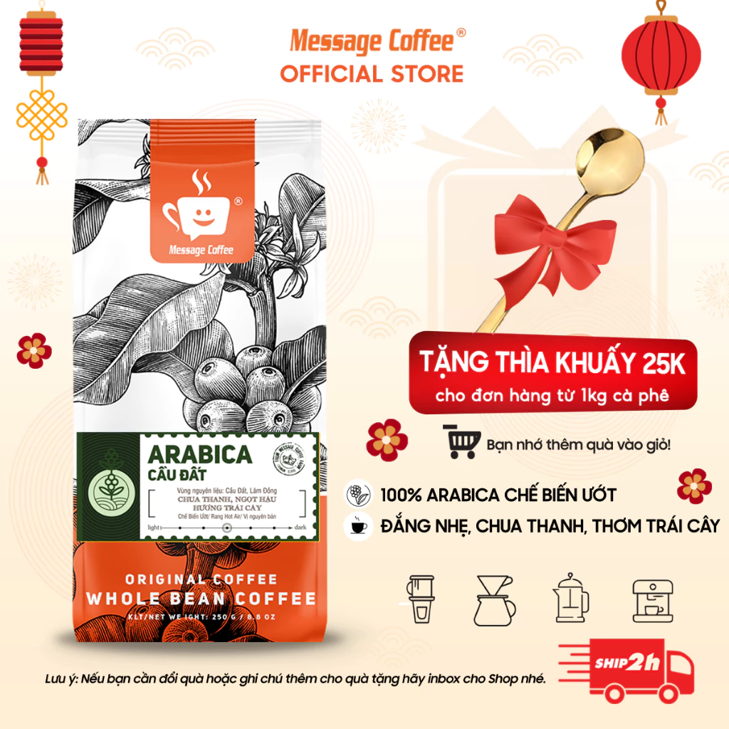 Cà phê Arabica Cầu Đất nguyên chất 100% hậu vị ngọt thơm quyến rũ