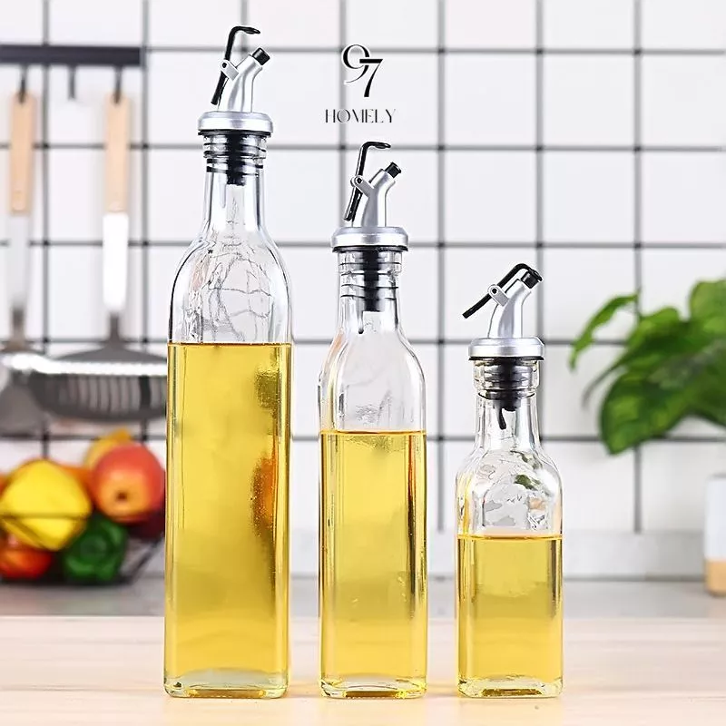 COMBO 3 CHAI (Kèm Vòi Rót) Lọ Đựng Gia Vị Dầu Ăn Nước Mắm 97HOMELY Thủy Tinh 500ml DT240305501