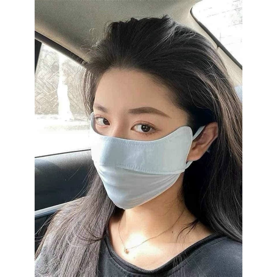 Khẩu trang lụa che mặt chống nắng, chống tia UV mùa hè cao cấp