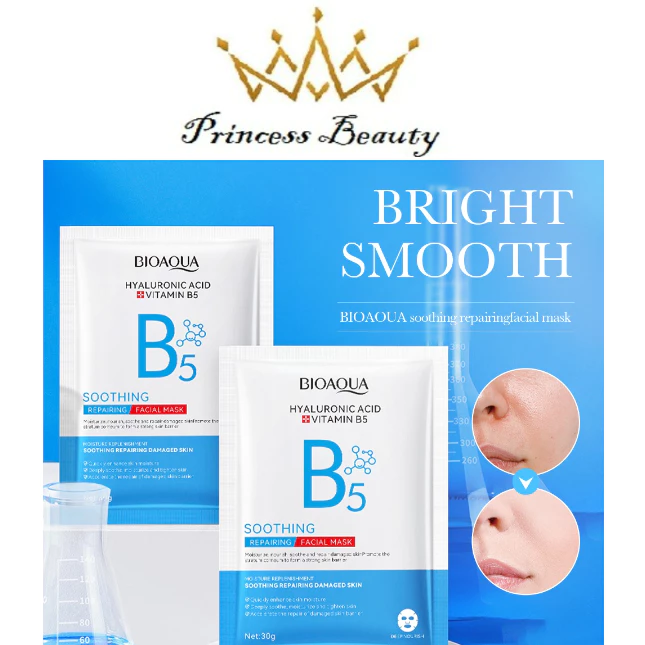 Set 5 Mặt Nạ Dưỡng Da VITAMIN B5 Hyaluronic Acid Cấp Ẩm, Làm Dịu và Phục Hồi Da 30g
