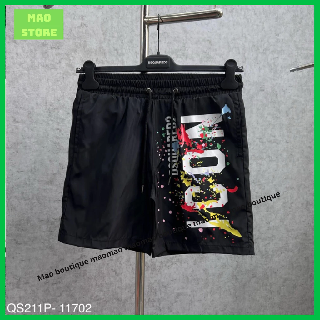 Quần Short Gió Nam DSQ2 Đen In Hoạ Tiết Chữ ICON Loang Vảy Sơn 7 Màu Dọc Đùi Cho Các Boy Phố Đi Chơi Đi Đánh Điện Tử G9