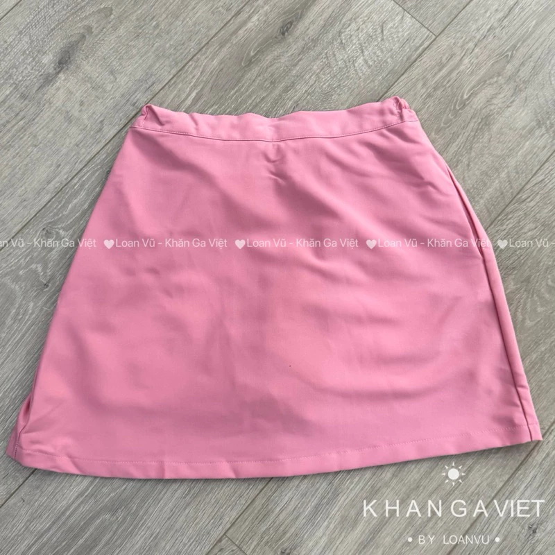 Đồng phục spa - Chân váy A cạp chun, 2 túi, có lót quần