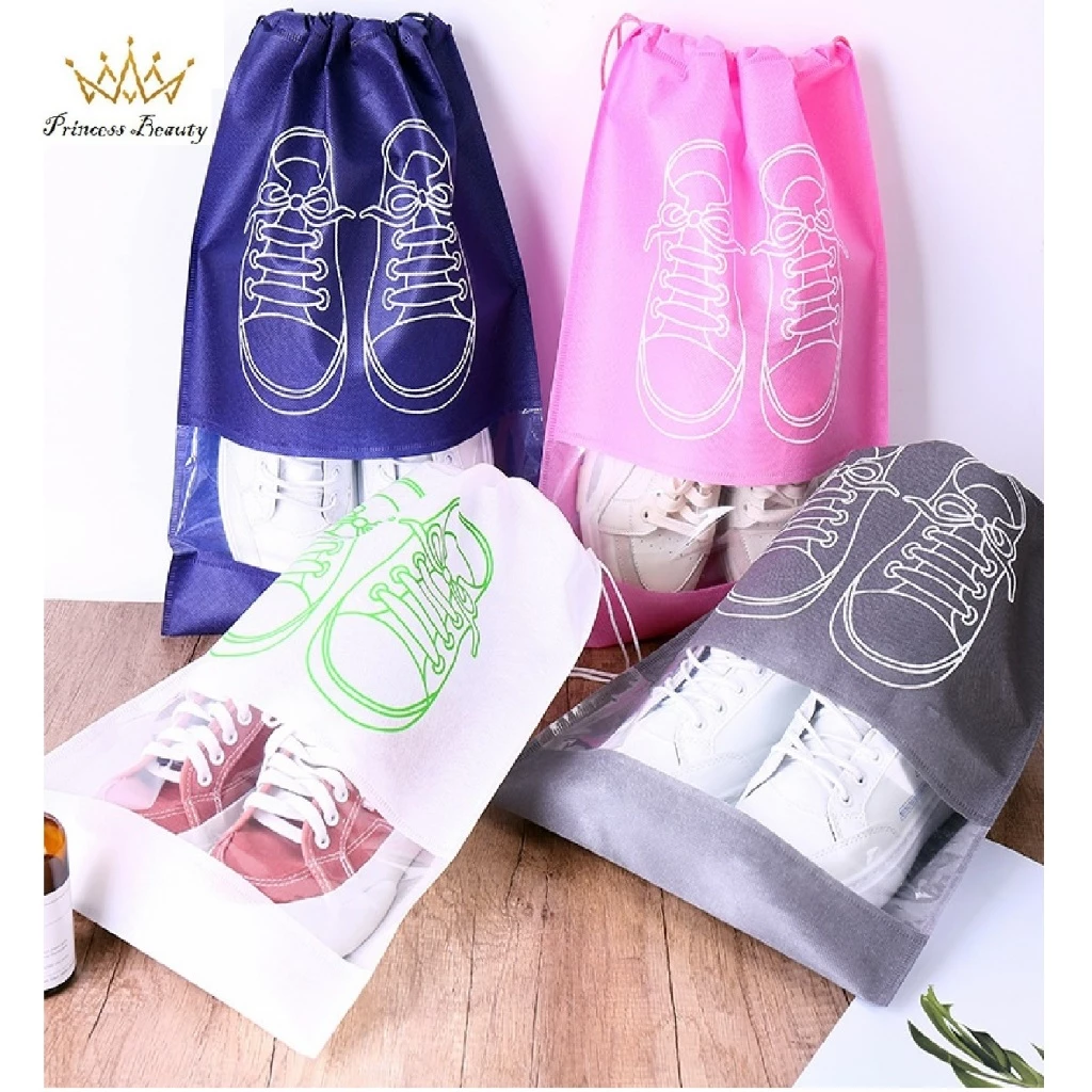 Combo 2 Túi đựng giày dép vải dù dây rút Size Lớn chống bụi ẩm mốc, Chống Nước, bỏ vali du lịch, xếp gọn tủ đồ TDG