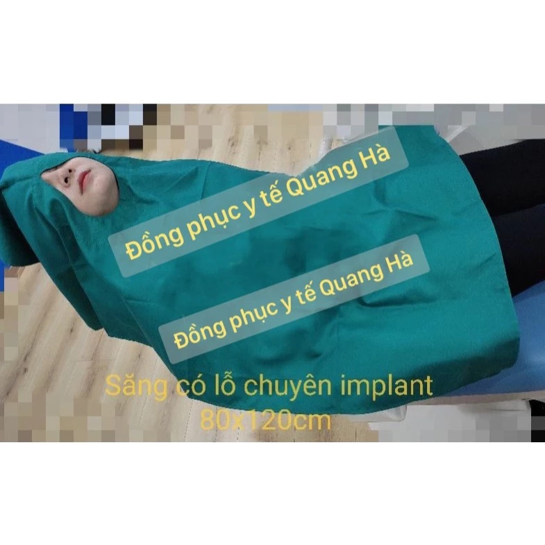 Săng vải có lỗ cỡ,50x50,75x75,90x90,- 80x120cm dành cho Implant nha khoa ( lỗ may 2 lớp)