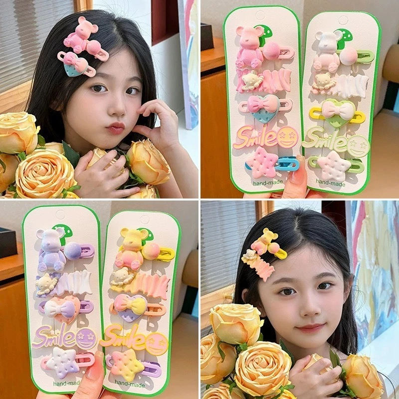 Set 5 Kẹp Tóc Gấu Bear Smile Mẫu Mới Cho Bé Gái Siêu Yêu Siêu Hot
