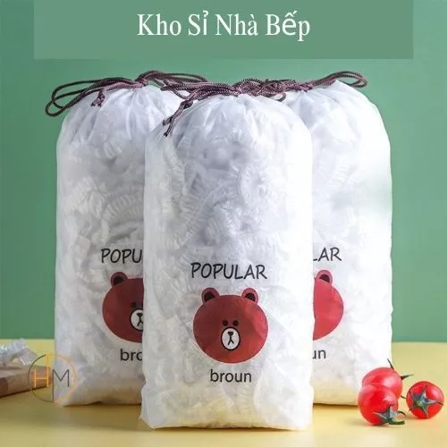 Màng Bọc Thực Phẩm PE Túi Gấu Túi Bọc Thức Ăn Có Chun Co Giãn Tái Sử Dụng