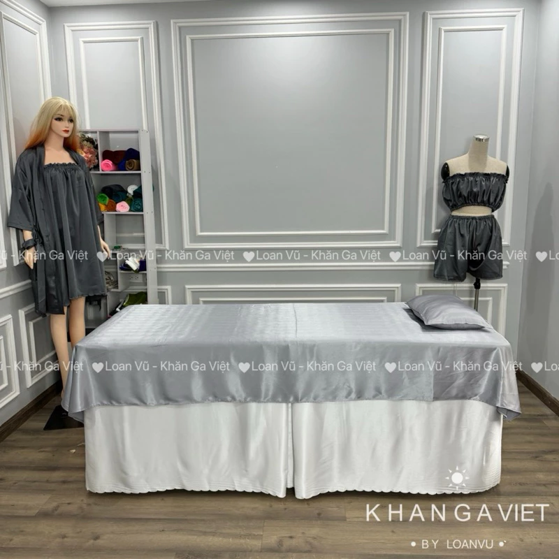 Drap , tấm  phủ giường spa  lụa PHI THUN cao cấp