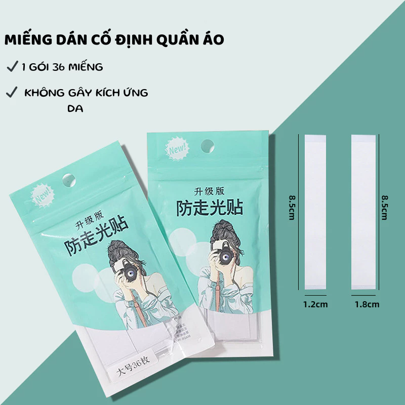 Miếng Dán 2 Mặt Chống Hở Mép Áo Mép Váy Siêu Mỏng Trong Suốt/ Băng Dính Cố Định Quần Áo Đa Năng 88499