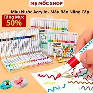 Bút Màu Acrylic Marker 12/24/36/48/60 Cao Cấp Màu Sắc Tươi Sáng - Bút Lông Màu