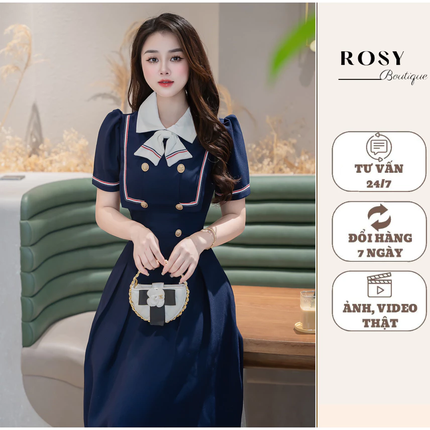 Váy thiết kế công sở Rosy , váy dự tiệc phù hợp đi chơi đi làm v33