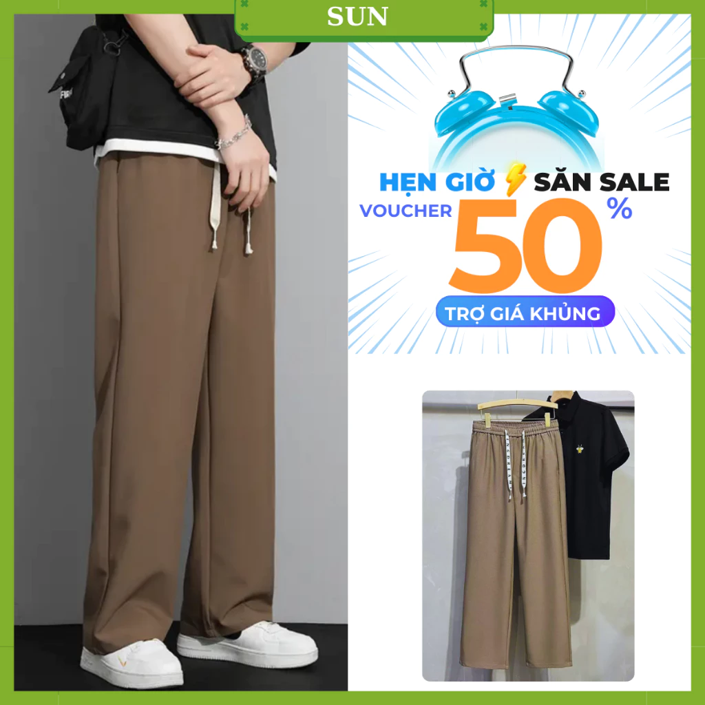 Quần Thun nam MÀU NÂU Unisex SUN S8 Cotton dày dặn co giãn basic dễ phối đồ thoải mái năng động cá tính