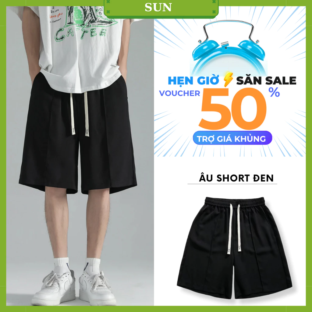 Quần âu cạp chun Màu Đen Unisex SUN dành cho cả nam và nữ theo phong cách Hàn Quốc