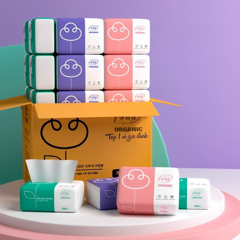 thùng 30 gói rút, giấy ăn organic hàng cao cấp