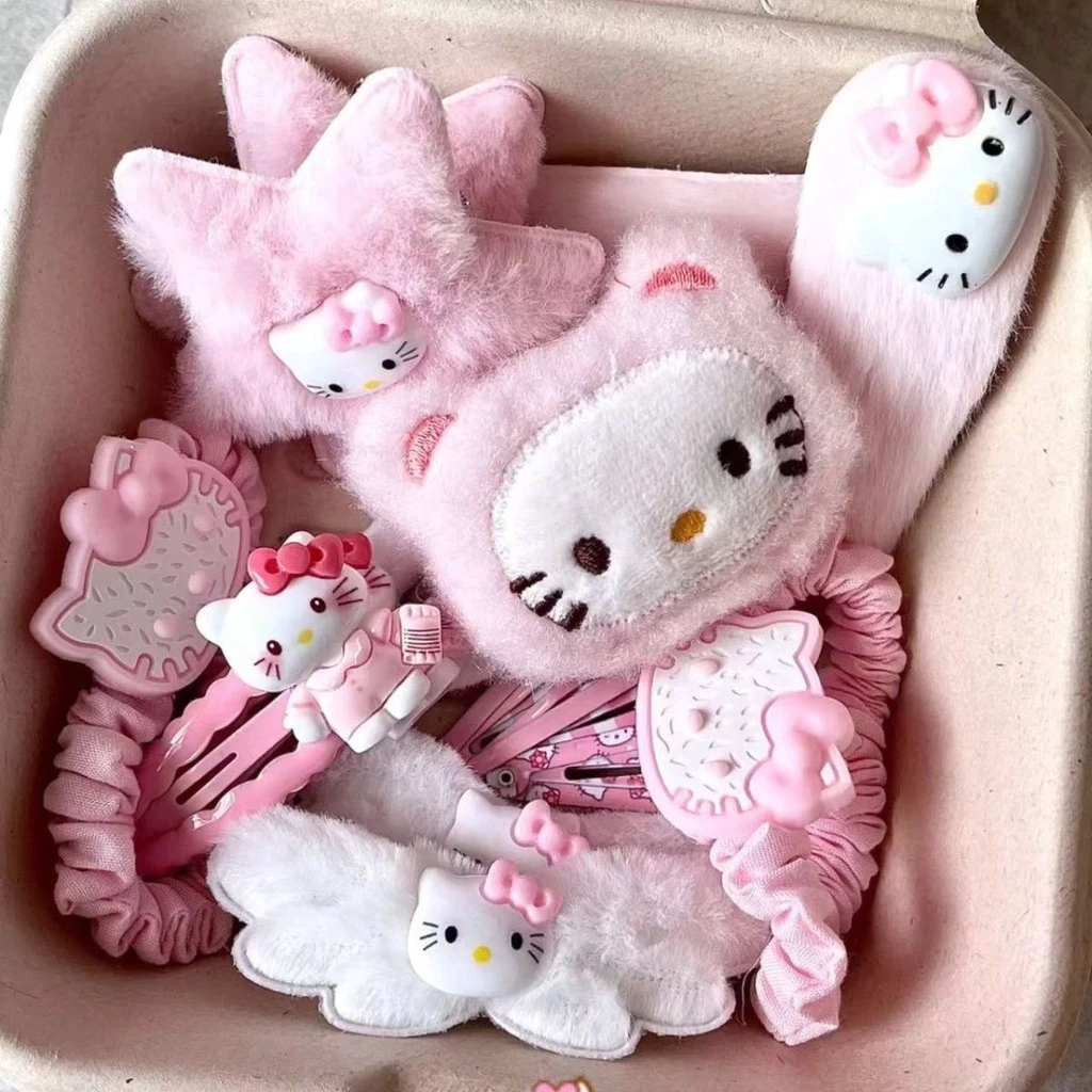 Kẹp Tóc 15 Chi Tiết hellokitty Mỏ Vịt Kẹp Kết Hợp Cô Gái Nhật Bản kT Mèo Hoạt Hình Phụ Kiện Tóc Xinh Xắn Dễ Thương