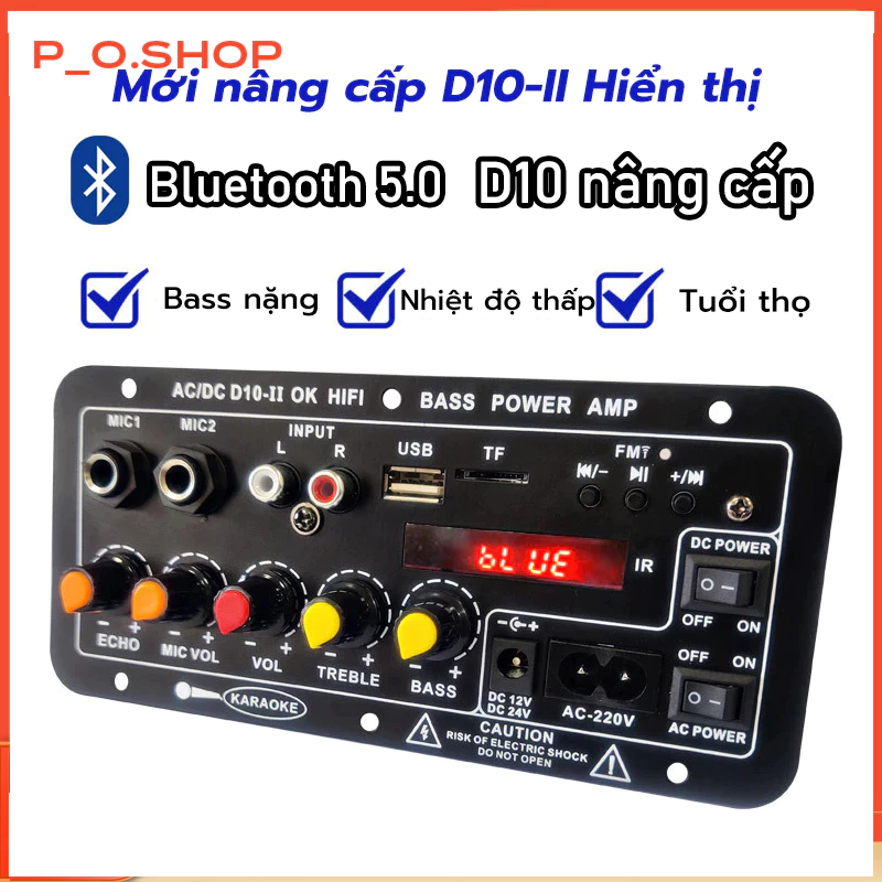 【🔥Rẻ】Mạch loa D10 bluetooth 5.0 hát Karaoke công suất lớn 120w (bao gồm đầy đủ phụ kiện), bộ k