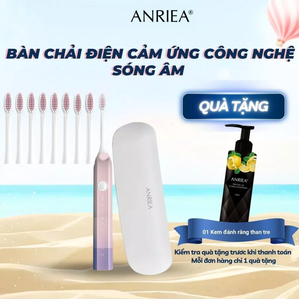 Bàn Chải Điện Cảm Ứng Cao Cấp Công Nghệ Sóng Âm Anriea  A17