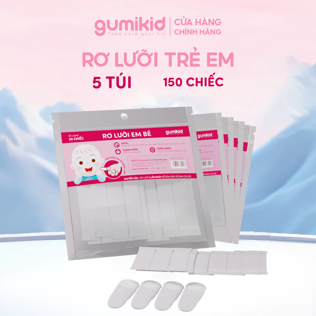 Rơ lưỡi khô em bé Gumi túi 30 cái an toàn cho trẻ sơ sinh