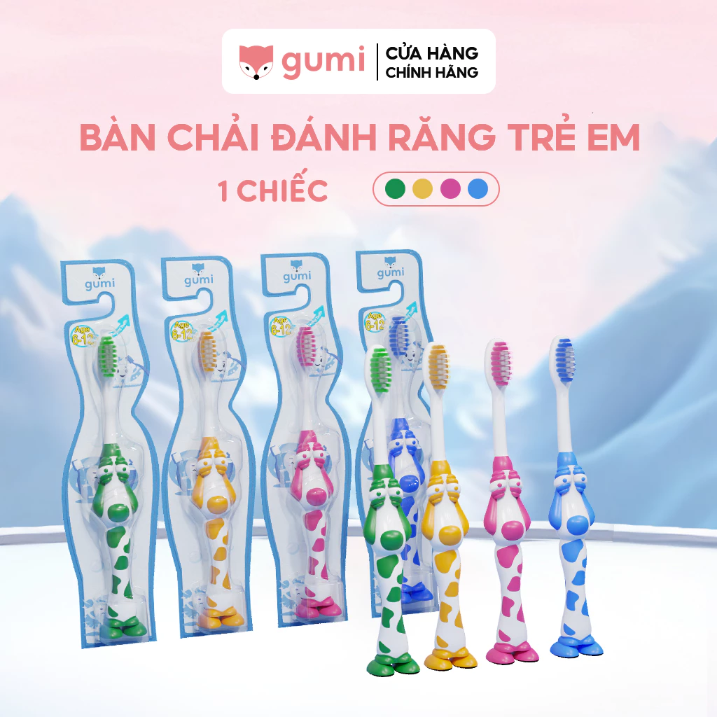 Bàn chải đánh răng trẻ em Gumi lông cao cấp