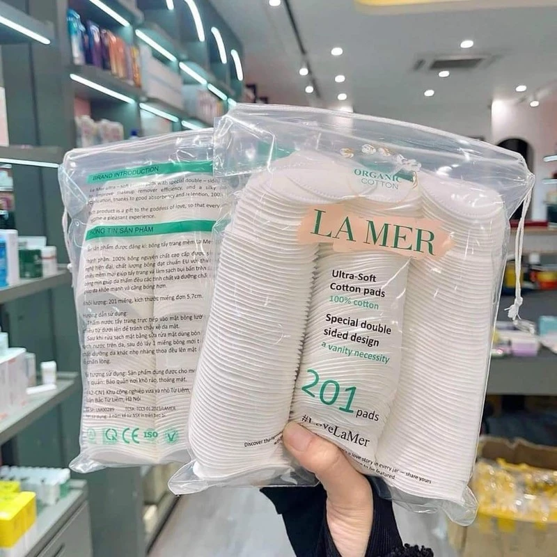 Bông tẩy trang Lamer 100% cotton loại 201 miếng