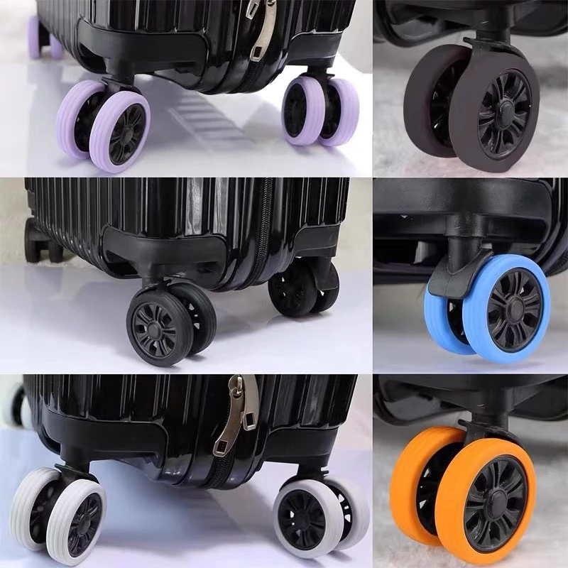Bộ 4 Vỏ Bánh Xe Vali Hành Lý Silicon bảo vệ bánh xe giảm tiếng ồn Chống mòn bánh xe