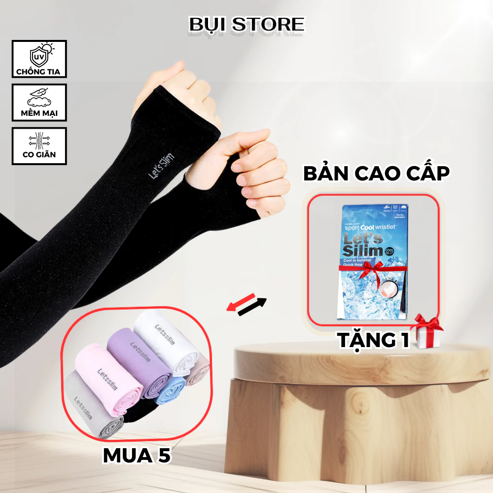 (Mua 5 Tặng 1) Găng Tay Chống Nắng Nam Nữ Thời Trang Cao Cấp Xỏ Ngón Chống Tia UV Đạt Chuẩn Let’sSilime