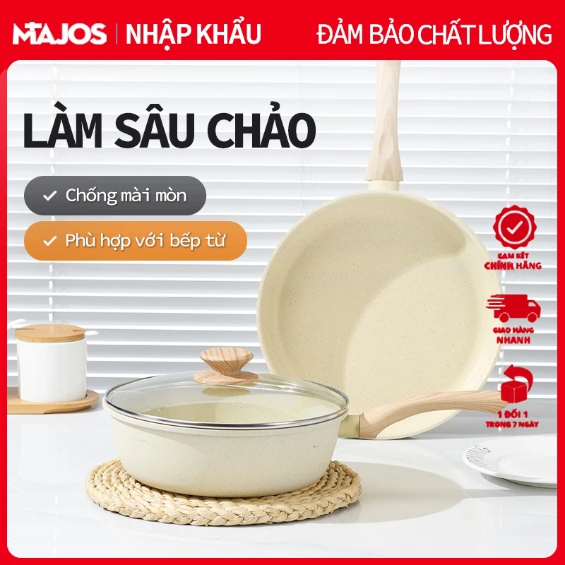 Chảo rán chống dính cao cấp dùng trong gia đình, chảo rán có thể dùng cho bếp từ và bếp gas