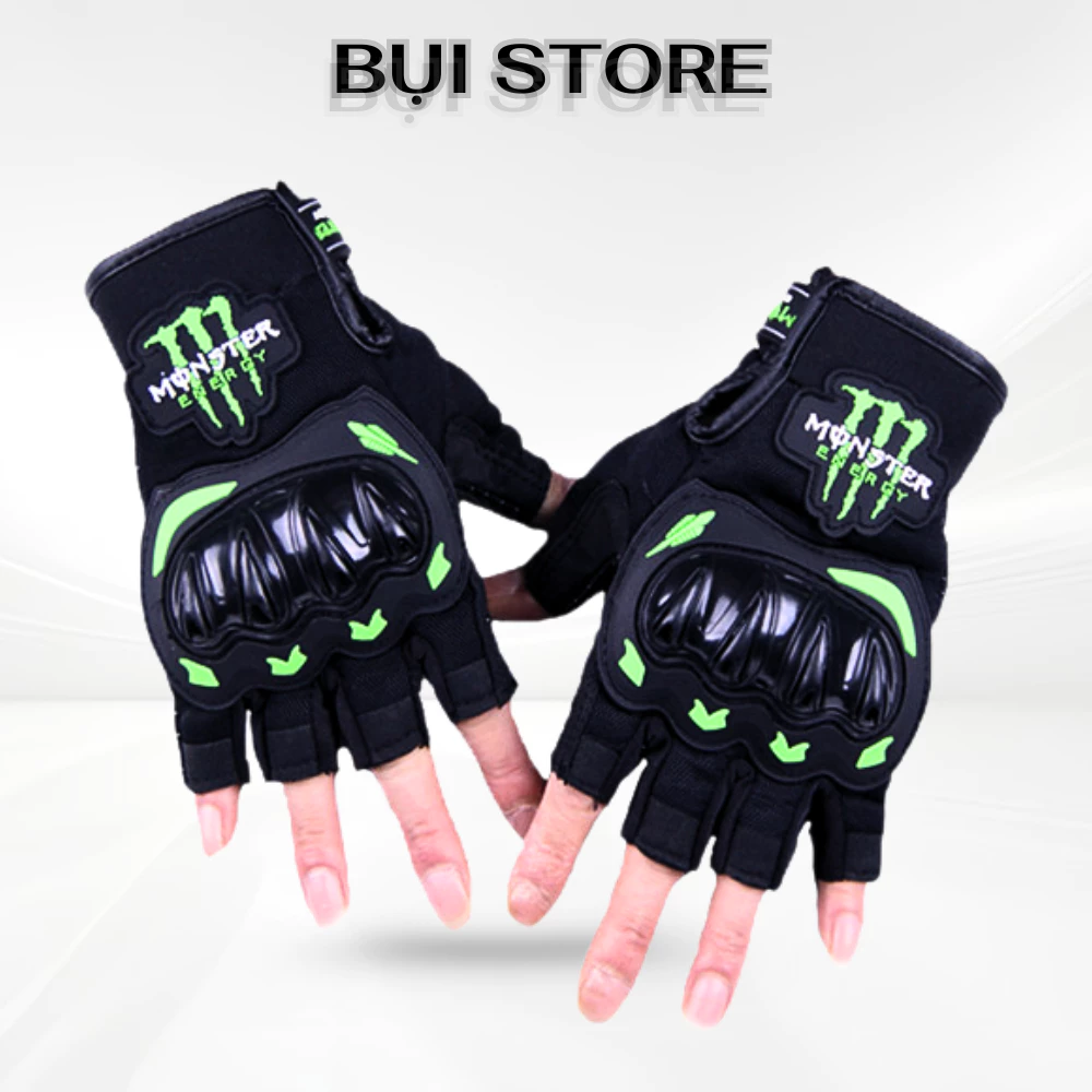Găng Tay Chống Nắng Đa Năng Hở Ngón Monster Cao Cấp,  Bao Tay Bảo Hộ Nam Nữ Lái Xe Máy, Xe Đạp, Moto, Du Lịch Phượt