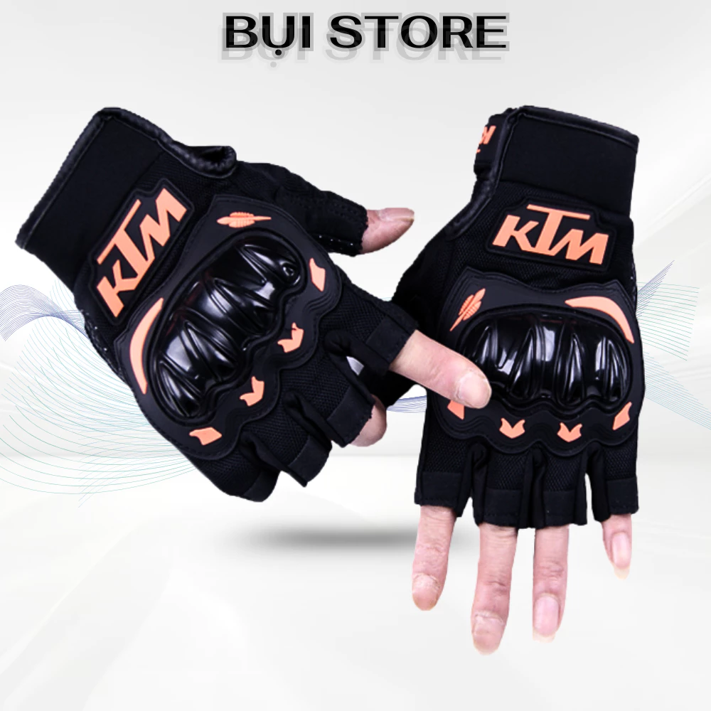 Găng Tay Bảo Hộ Đa Năng Hở Ngón KTM Cao Cấp,  Bao Tay Chống Nắng Nam Nữ Lái Xe Máy, Xe Đạp, Moto, Du Lịch Phượt