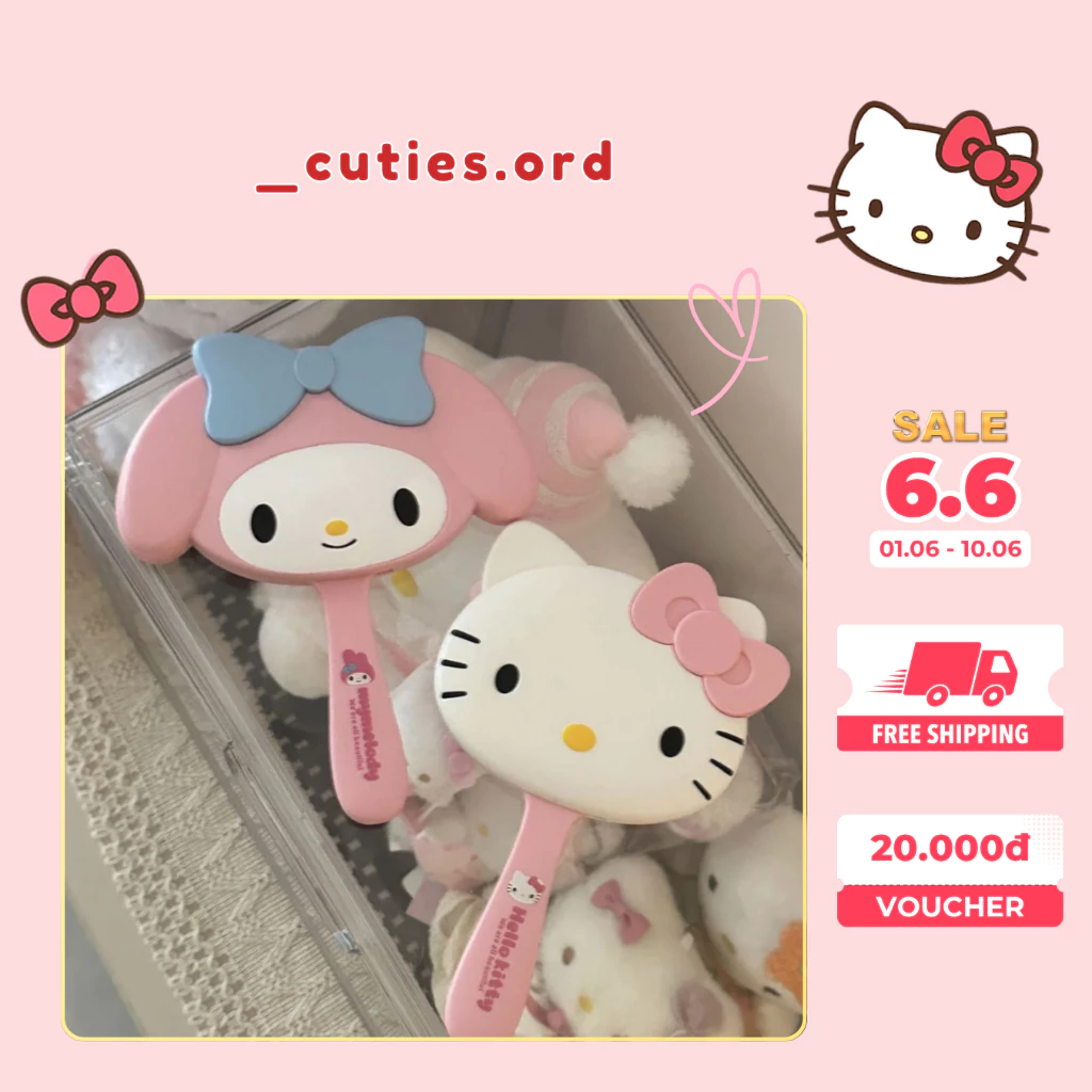[ORDER] Gương Cầm Tay Hello Kitty, My Melody, Cinamoroll Siêu Dễ Thương | Gương Mini Trang Điểm