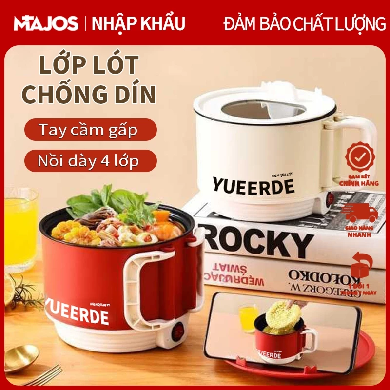 Nồi Điện Đa Năng, Tay Cầm Gấp Gọn, Nồi Cơm Điện Mini 1 Người, Nồi Lẩu Điện Đa Năng