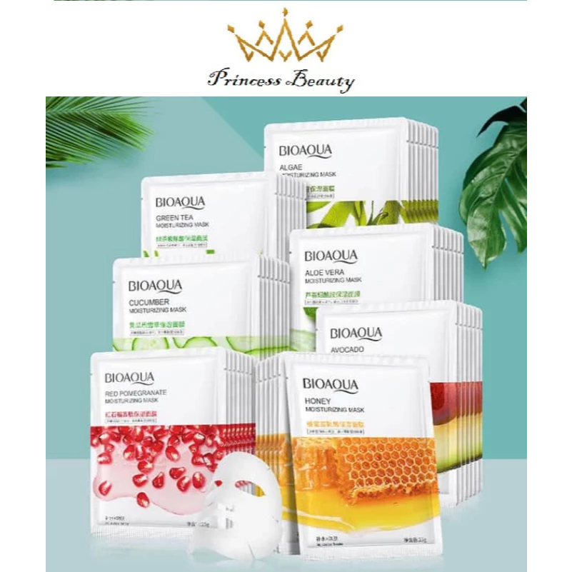 Combo 10 mặt nạ giấy Bioaqua dưỡng trắng làm sáng da cấp ẩm bổ sung collagen thải độc dùng cho Spa
