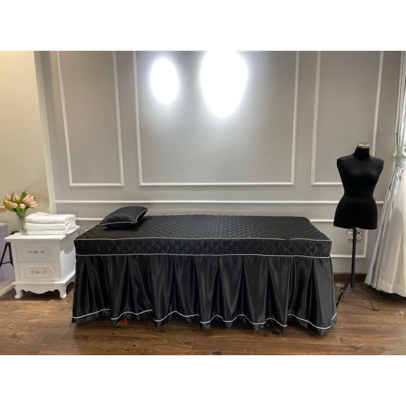 Ga giường spa chất liệu lụa chần bông may theo kích thước đặt