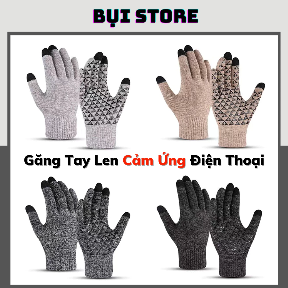 Găng tay len mùa đông Nam Nữ Song Ting, có cảm ứng, giữ ấm tốt, co dãn thoải mái