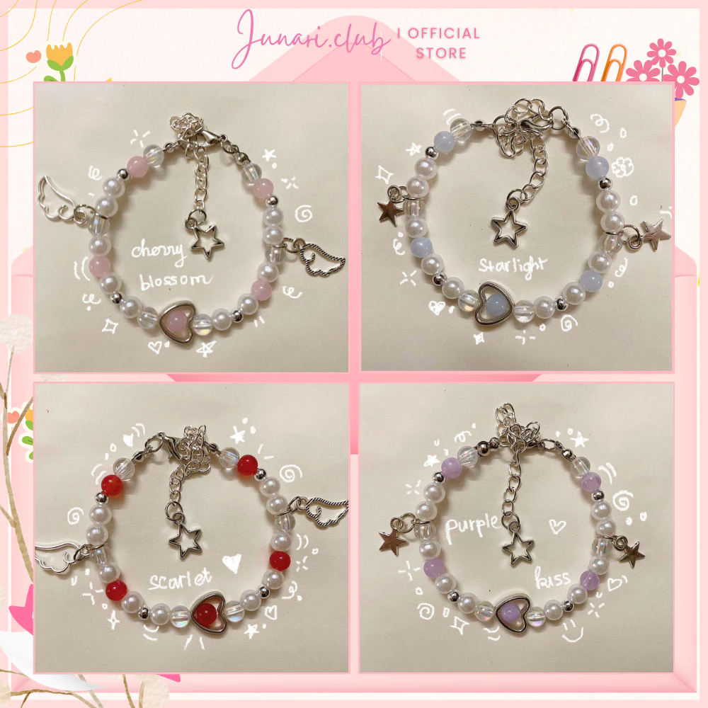 Vòng tay handmade Hoa Bỉ Ngạn 2024 - Vòng tay y2k độc đáo cho hội bạn thân, nhóm bạn - Junari club