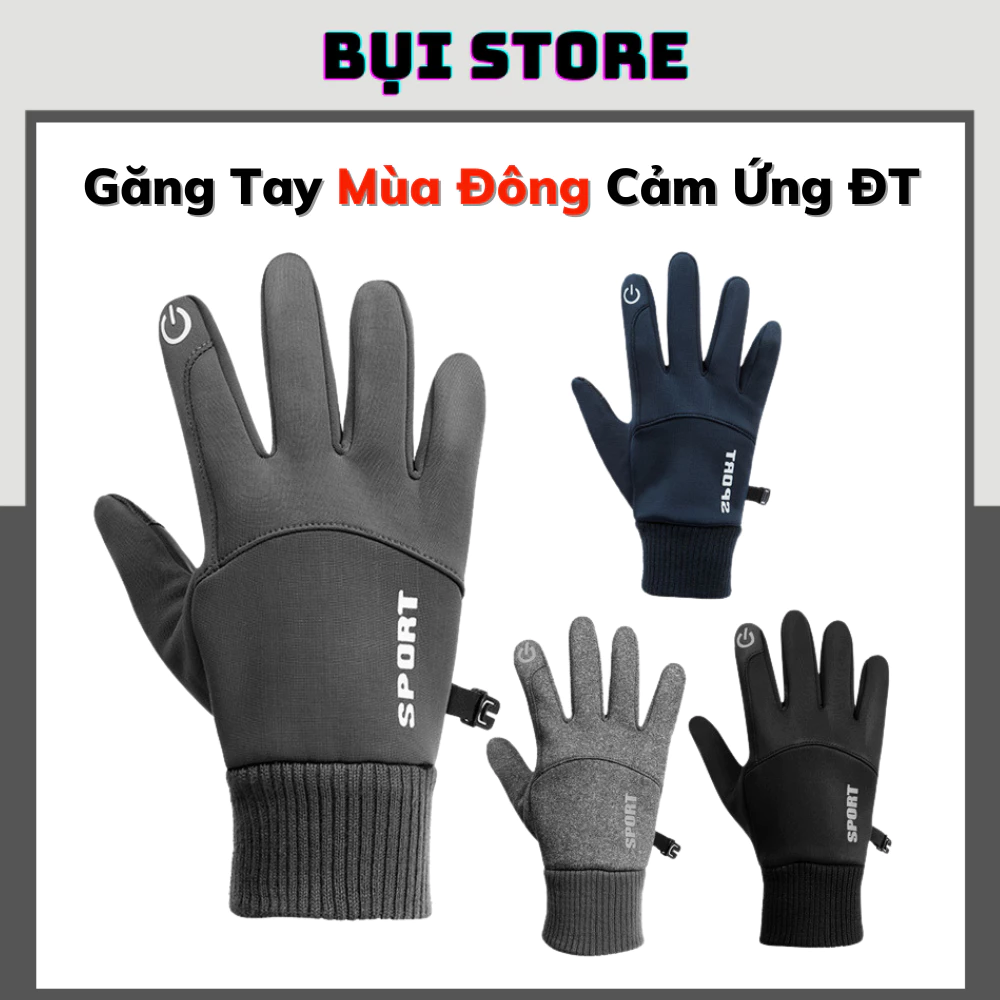 Găng tay xe máy cảm ứng điện thoại, giữ ấm mùa đông, chống nước Sport cao cấp