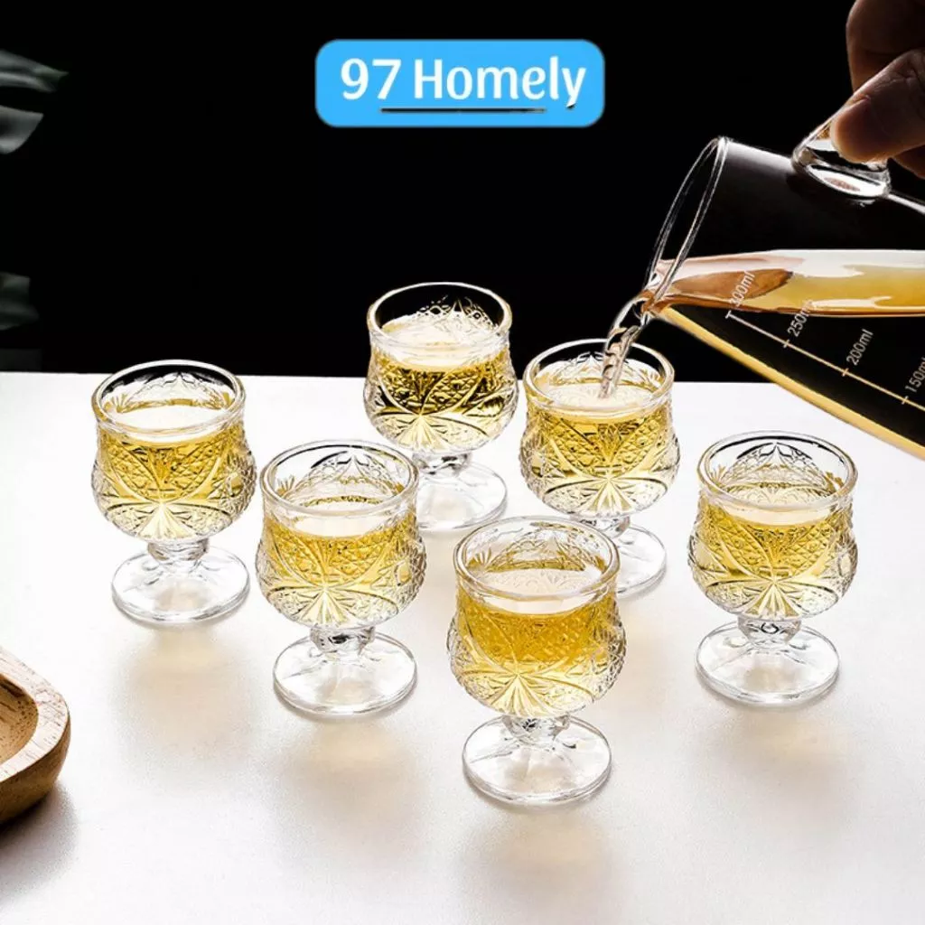 Set 12 Ly Thủy Tinh Uống Rượu, Bộ Ly Thủy Tinh Đẹp Uống Rượu, Ly Rượu Shot 45ml DT241102901