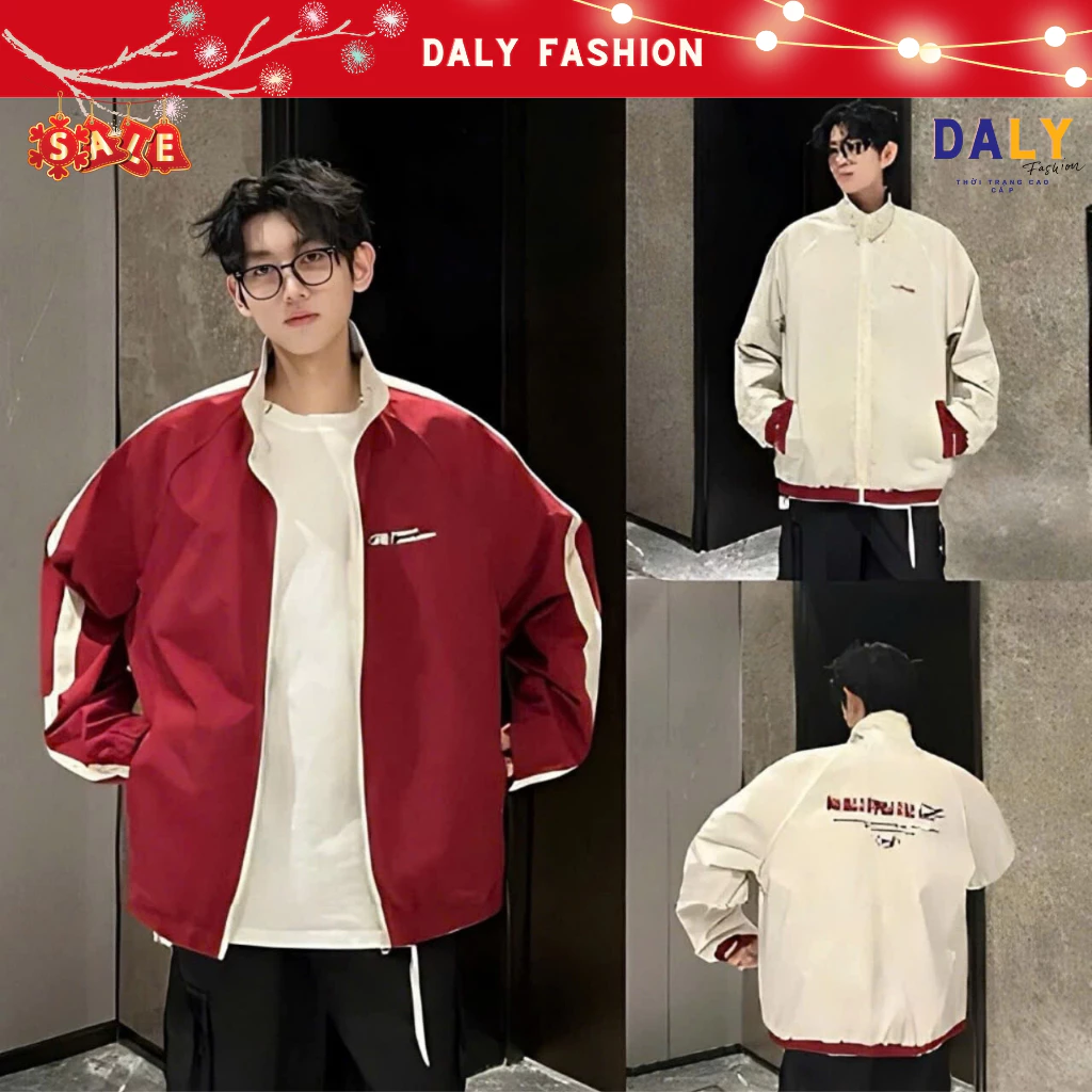 Áo khoác Unisex Mặc Được Hai Mặt DALY- Áo Gió Phối Sọc Kẻ 2 Mặt Siêu Dày Siêu Ấm Chống Nắng Chống Nước