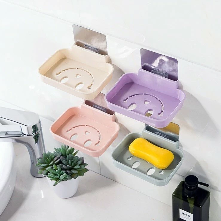 Khay để xà phòng mặt cười có kèm móc dính siêu cute 2454 shop giao hàng nhanh